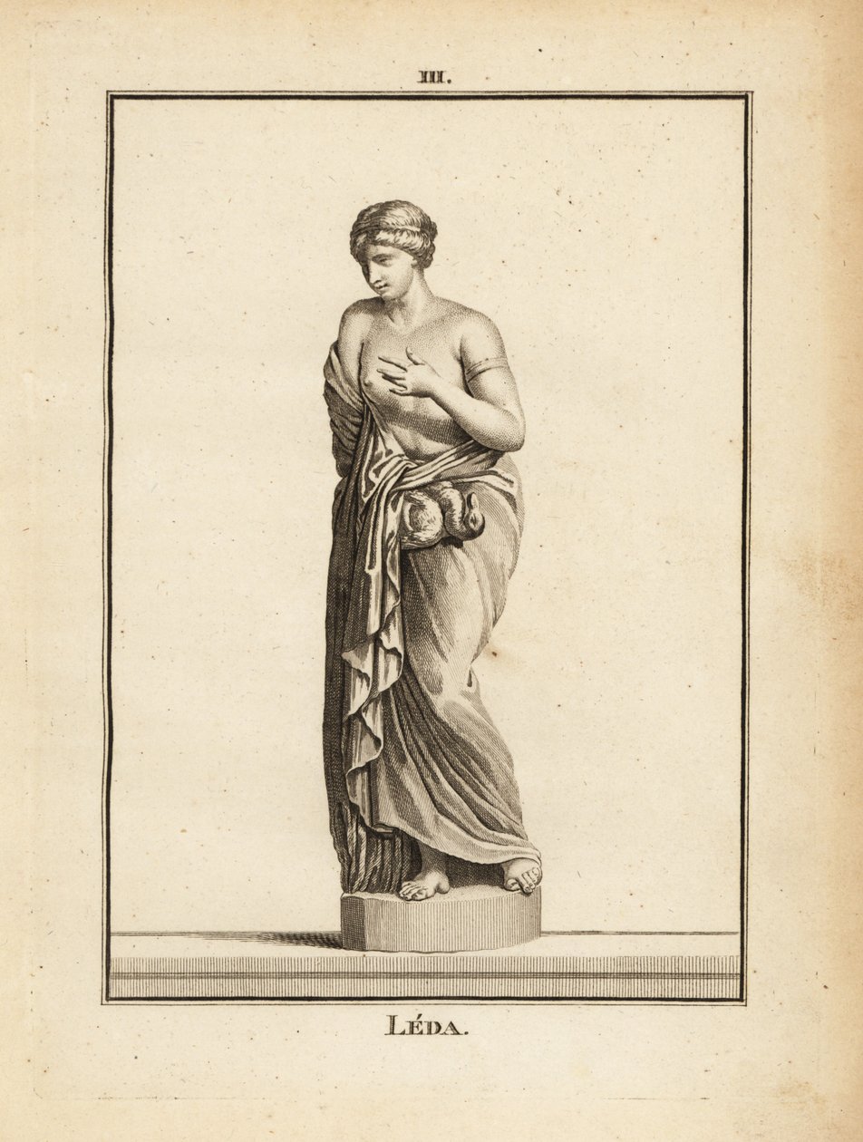 Statue von Leda, ätolische Prinzessin und spätere Königin von Sparta, von Zeus in Form eines Schwans verführt von Unbekannt