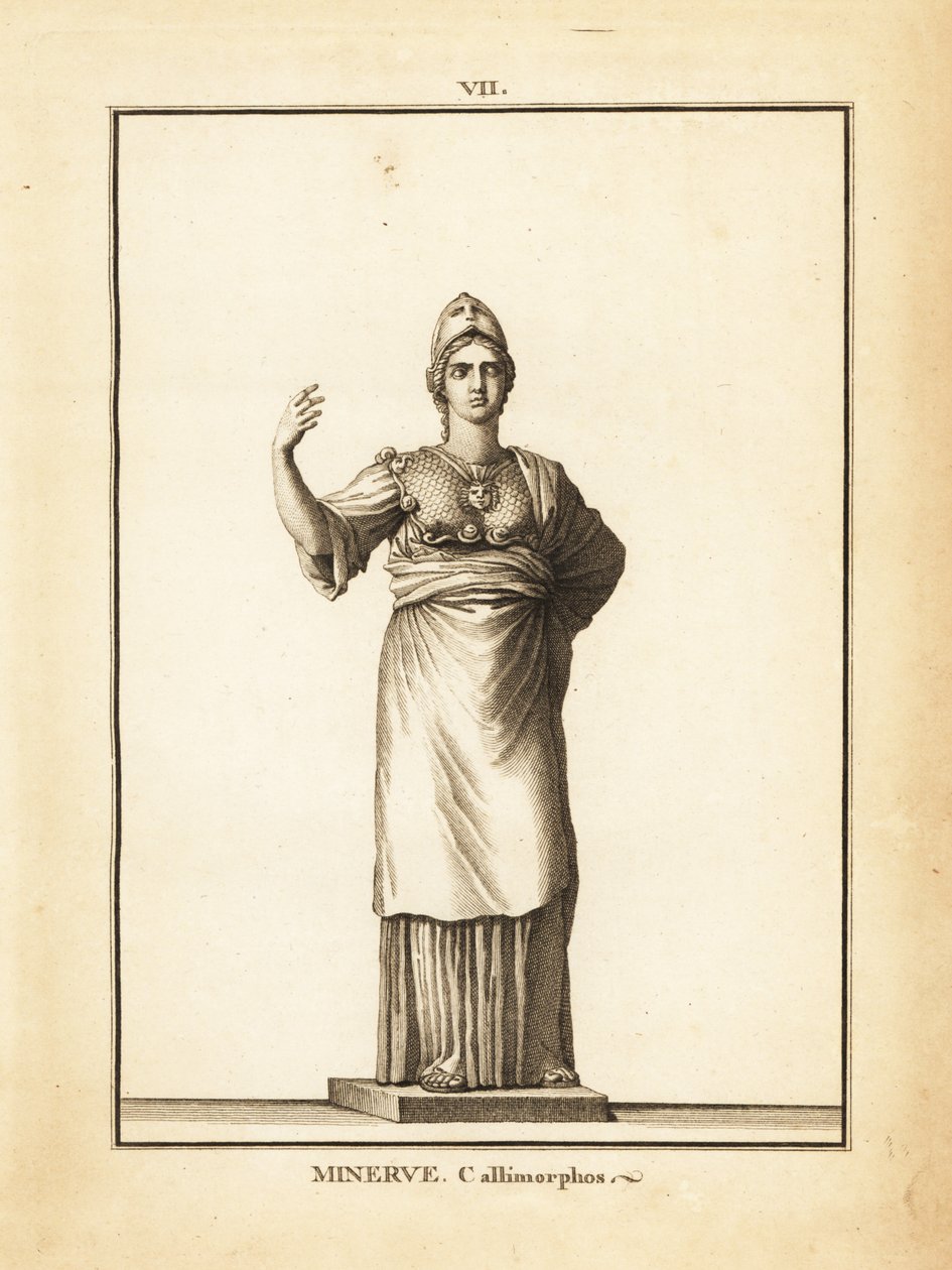 Statue der römischen Göttin der Weisheit Minerva Callimorphos, mit Helm von Unbekannt