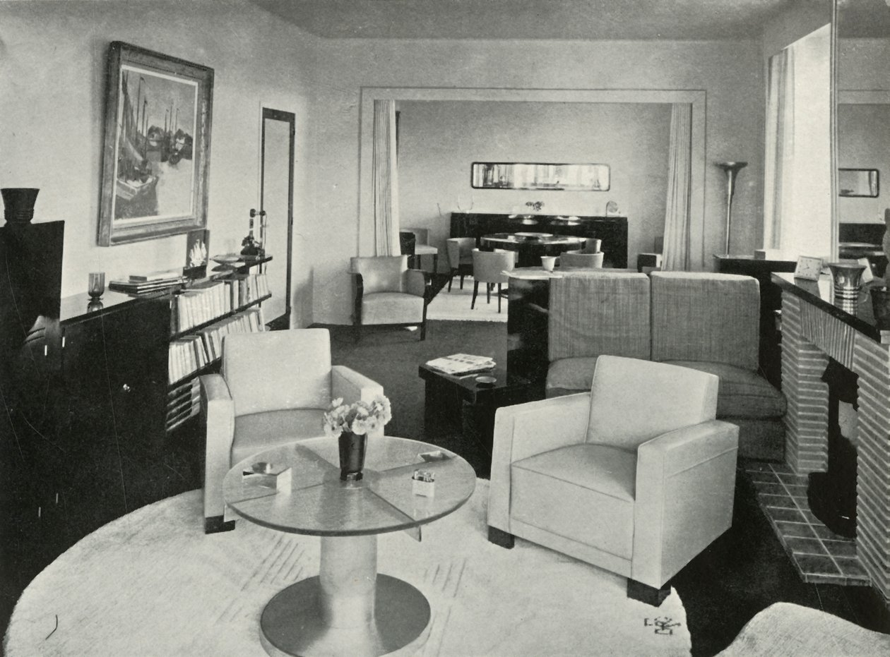 Studio und Esszimmer im Haus in Brüssel, 1937 von Unbekannt