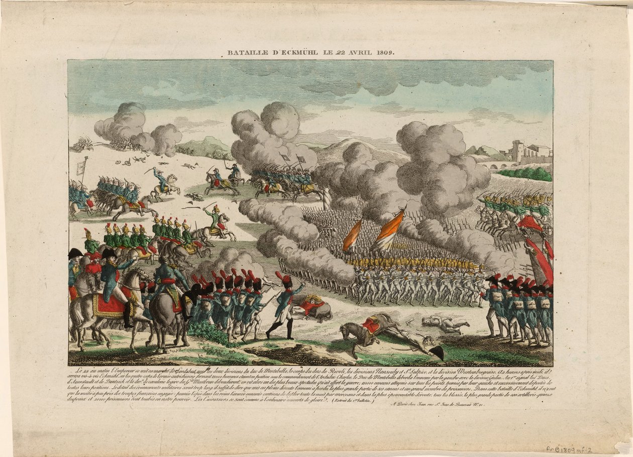 Die Schlacht von Eggmühl am 22. April 1809, ca. 1809 von Unbekannt