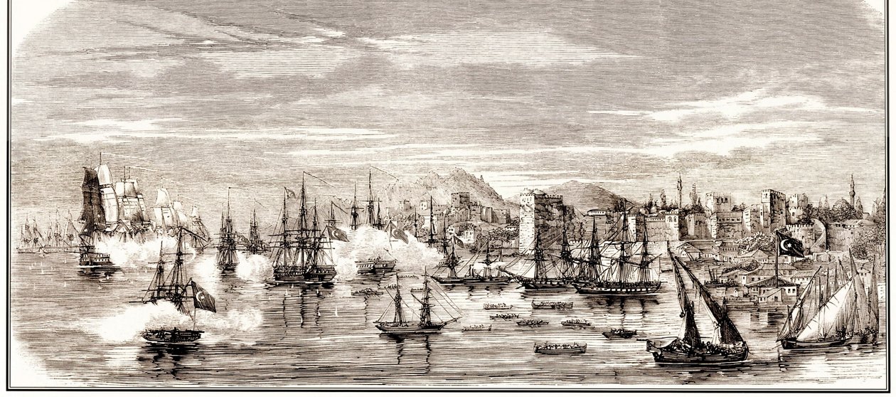 Die Schlacht von Sinop am 30. November 1853, Mitte des 19. Jahrhunderts von Unbekannt