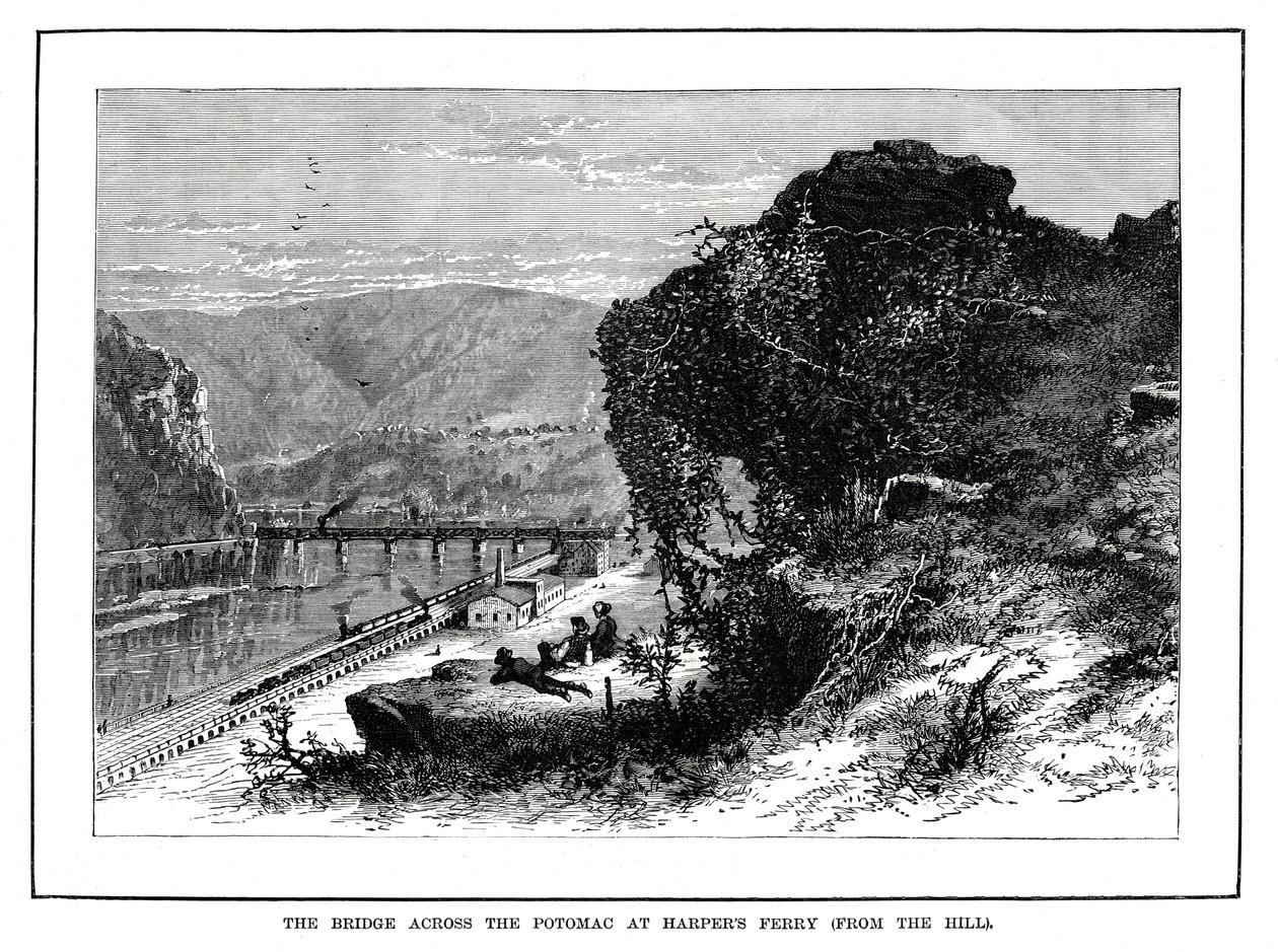 Die Brücke über den Potomac bei Harpers Ferry, West Virginia, USA, 1877 von Unbekannt