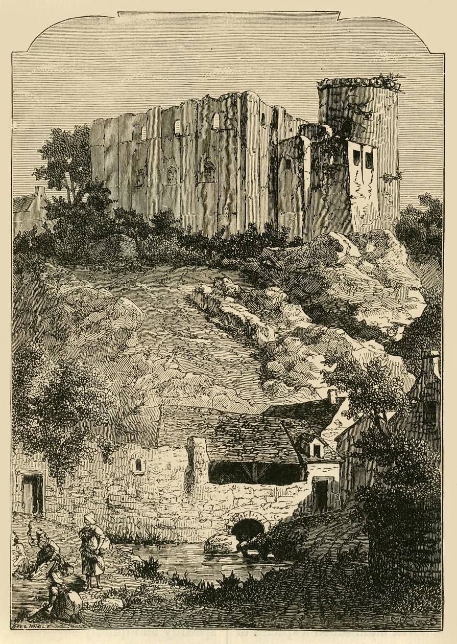 Die Burg von Falaise und der Brunnen von Arlette, 1890 von Unbekannt