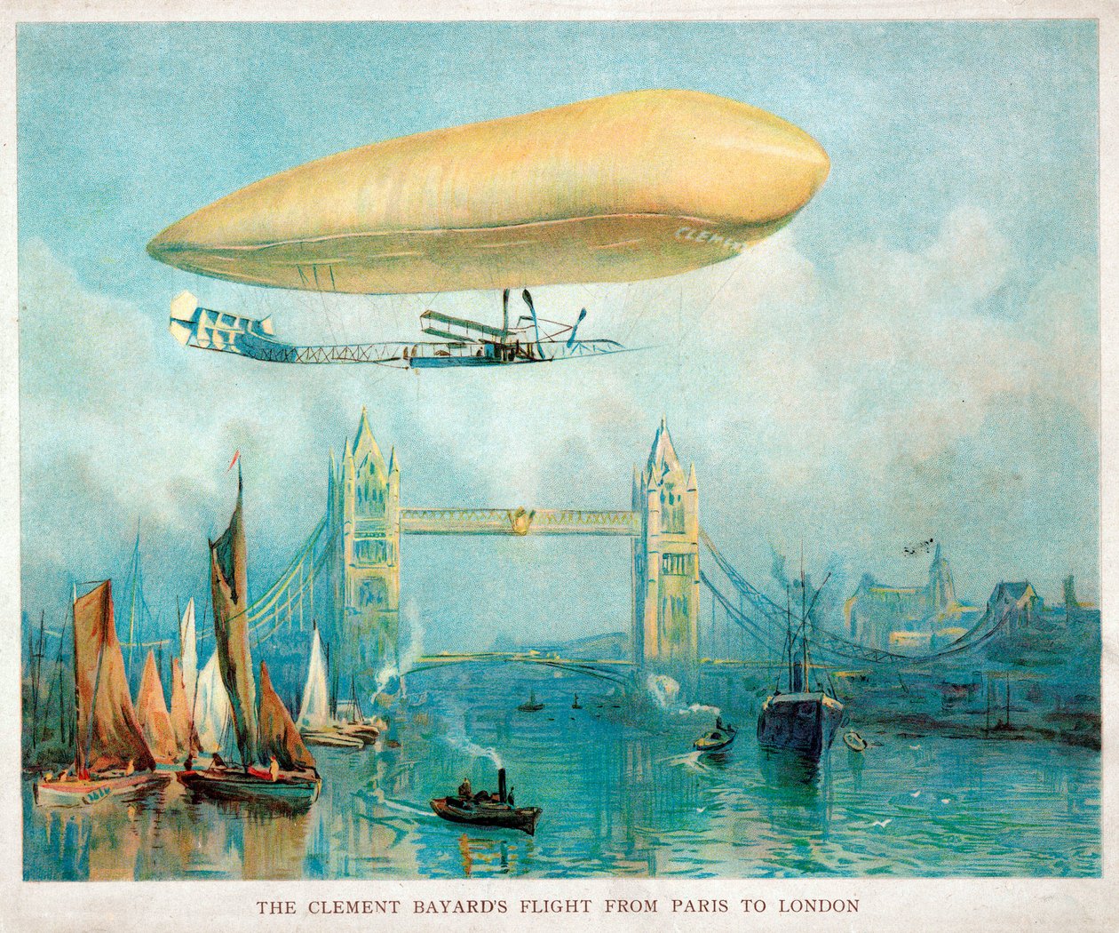 Der Flug des Clement-Bayard von Paris nach London, ca. 1908 von Unbekannt