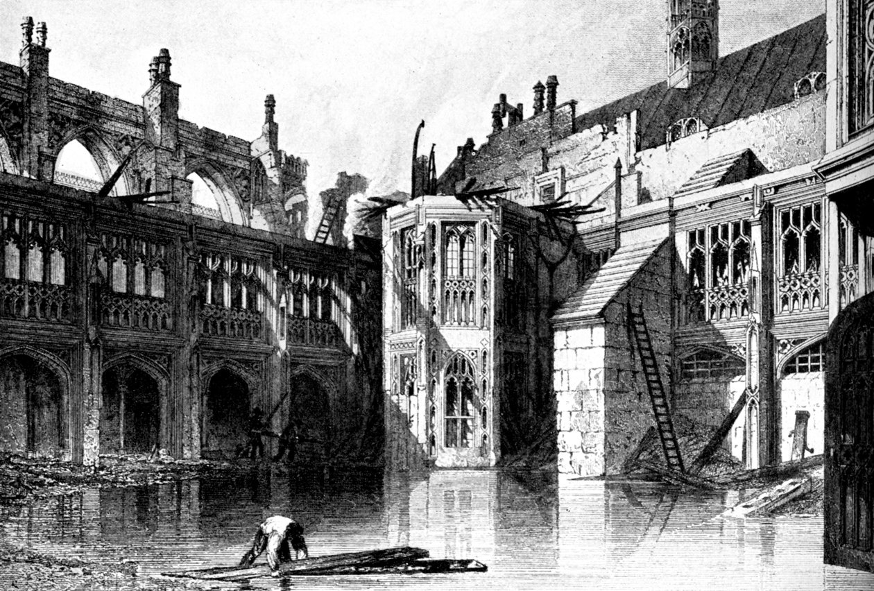 Der Kreuzgang, St. Stephanskapelle, Palace of Westminster, 1834 ca. 1905 von Unbekannt