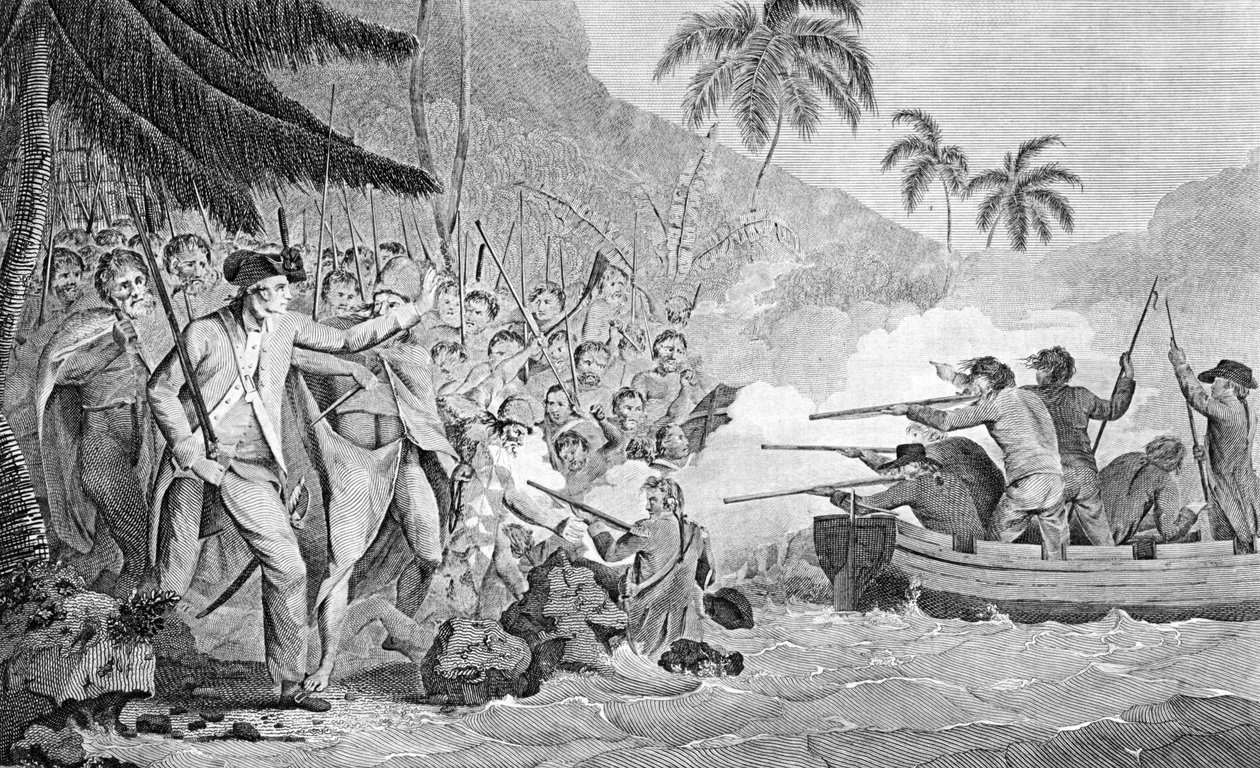 Der Tod von Kapitän James Cook am 14. Februar 1779, 1784 von Unbekannt
