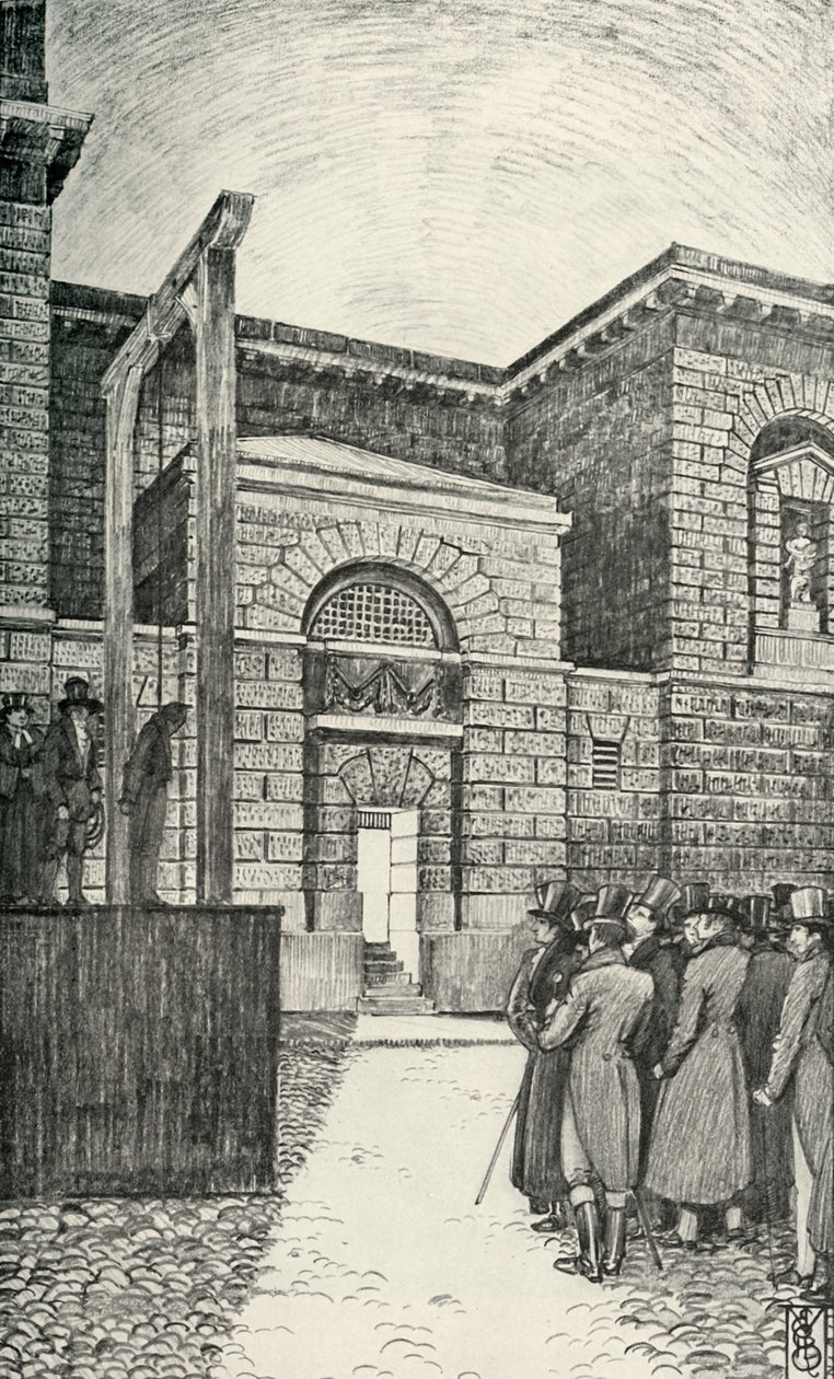 Die Schuldnertür, Newgate-Gefängnis, London, 1821, 1938 von Unbekannt