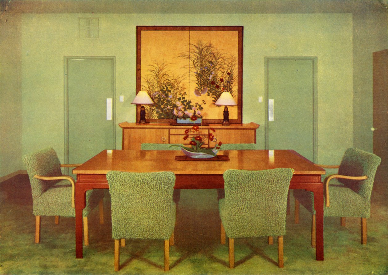 Das Esszimmer - Paul T. Frankl, Beverly Hills, Kalifornien, 1941 von Unbekannt