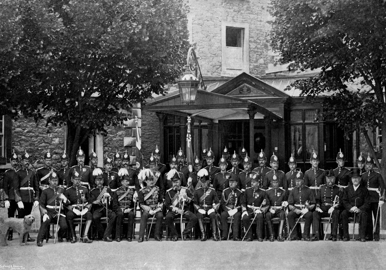 Der Herzog von Sachsen-Coburg und Gotha und die Offiziere der Plymouth-Division, 1896 von Unbekannt