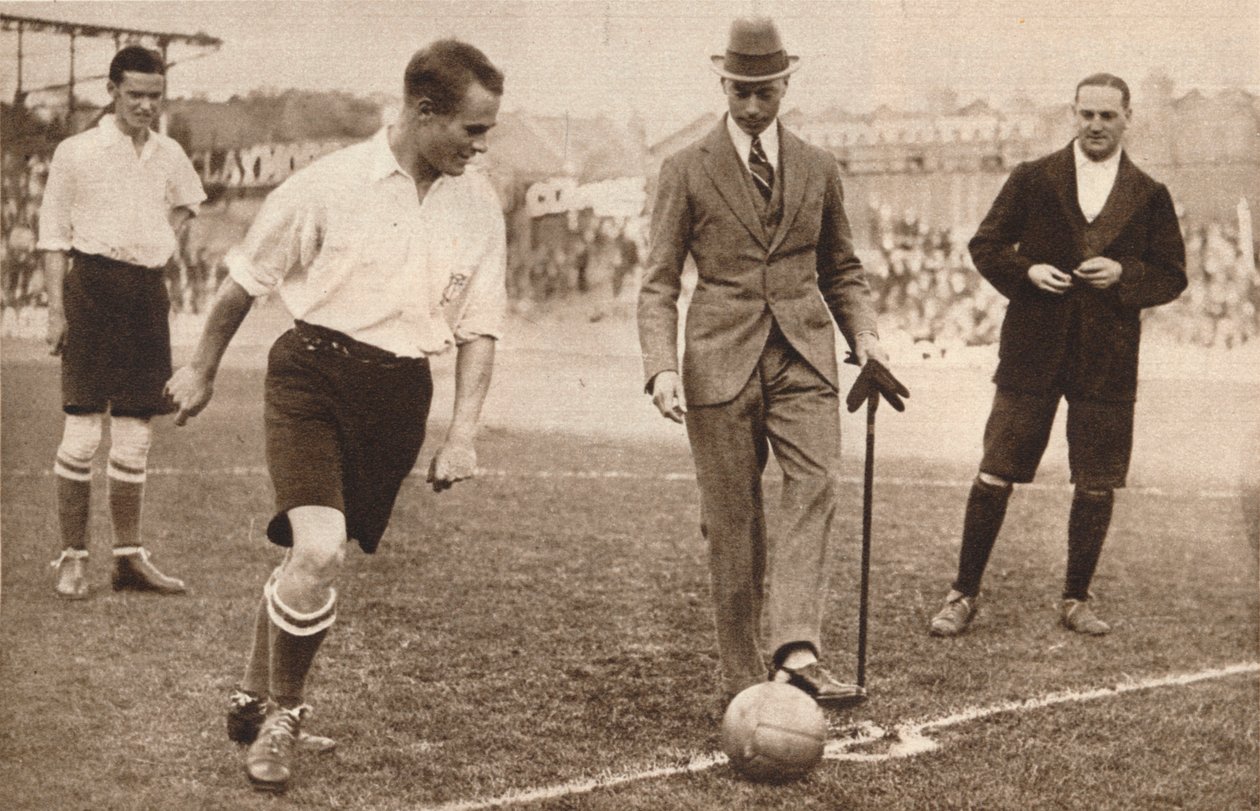 Der Herzog von York, Wohltätigkeitsfußballspiel, Tottenham Hotspurs und Corinthians, um 1921 von Unbekannt