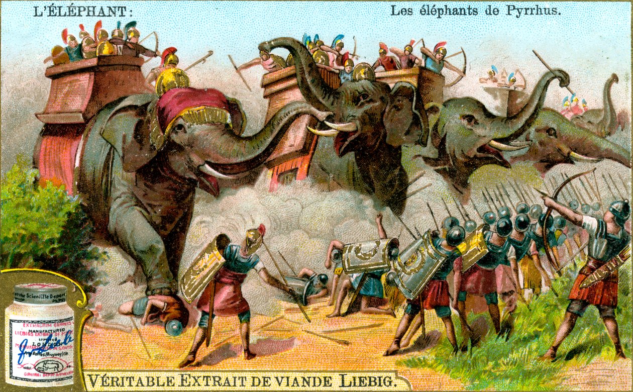 Die Elefanten des Pyrrhus, um 1900 von Unbekannt