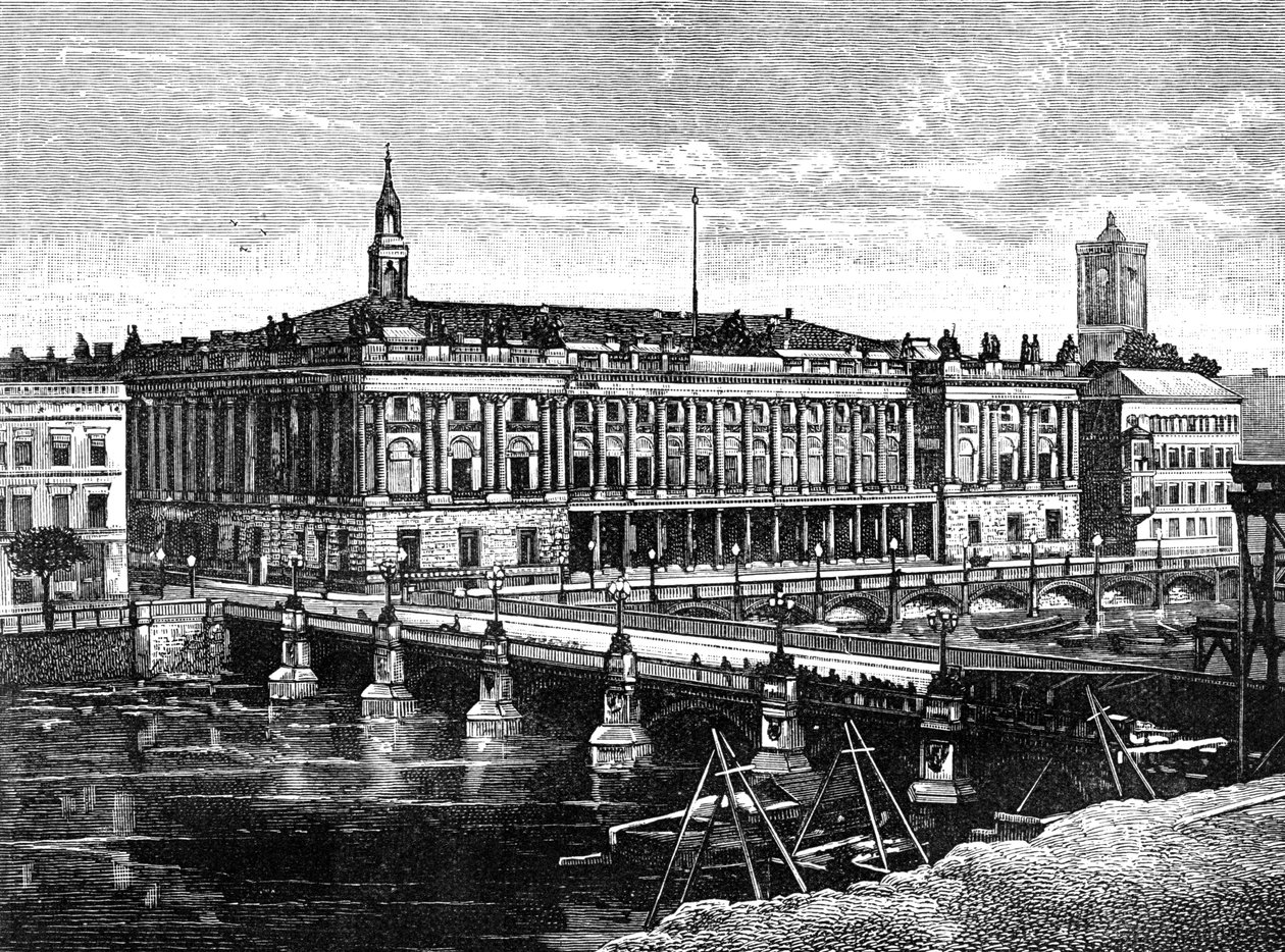 Die Börse und Fredericks Brücke, Berlin, 1900 von Unbekannt