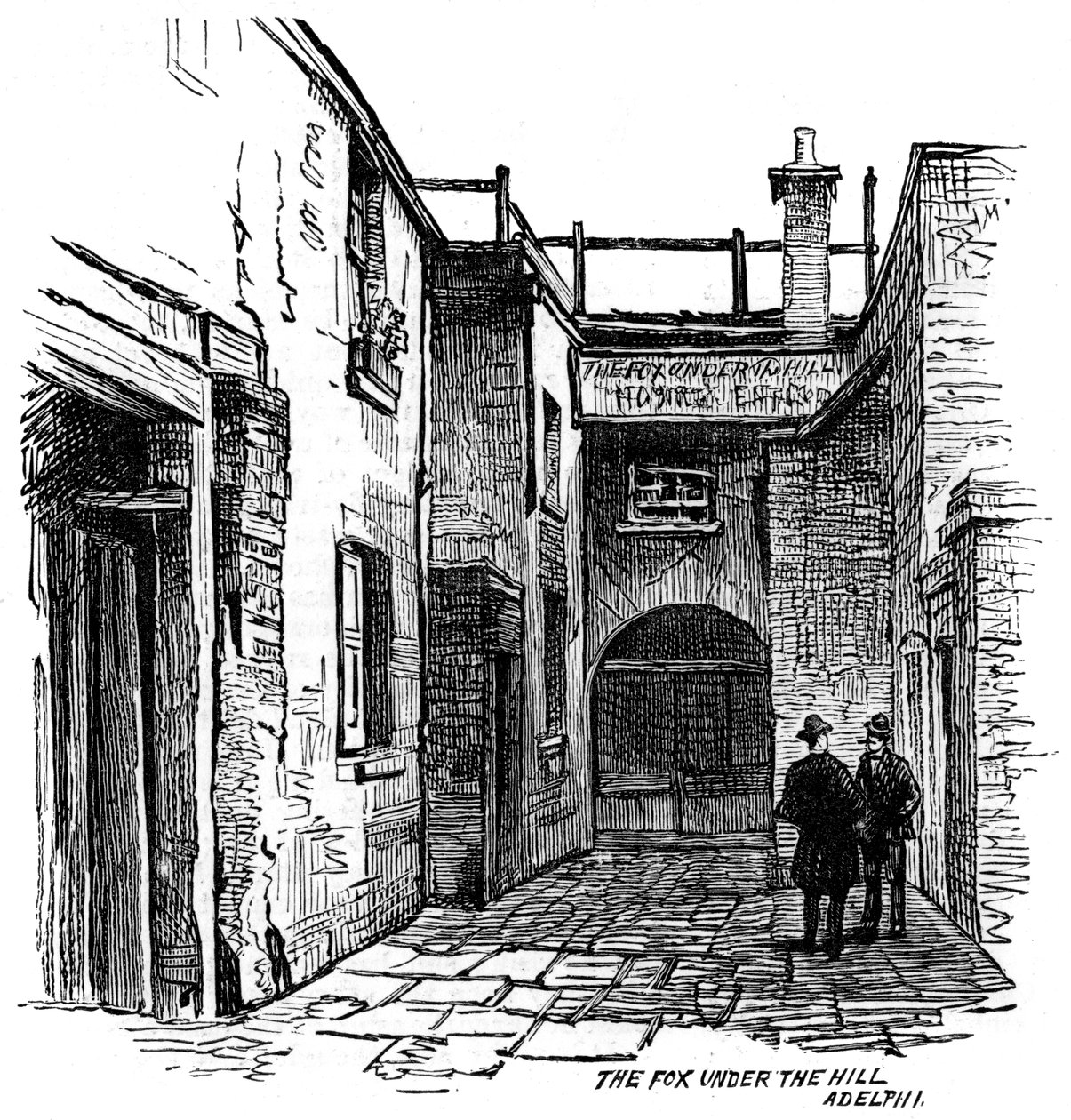 The Fox under the Hill Gasthaus, Adelphi, Westminster, London, 1887 von Unbekannt