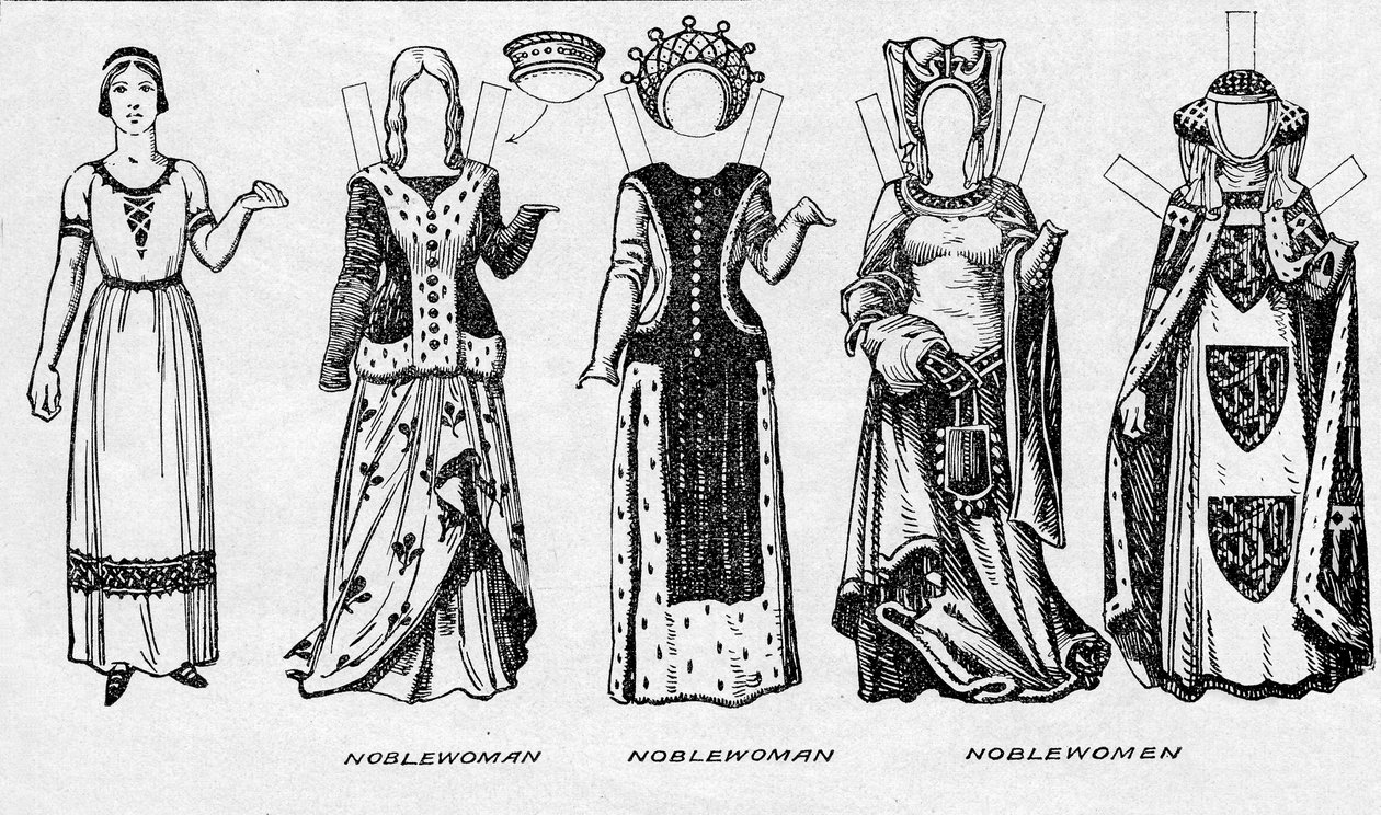 Die Galerie der Kostüme: Kleider, die in den letzten Jahren der Herrschaft von Edward III. getragen wurden, um 1934 von Unbekannt