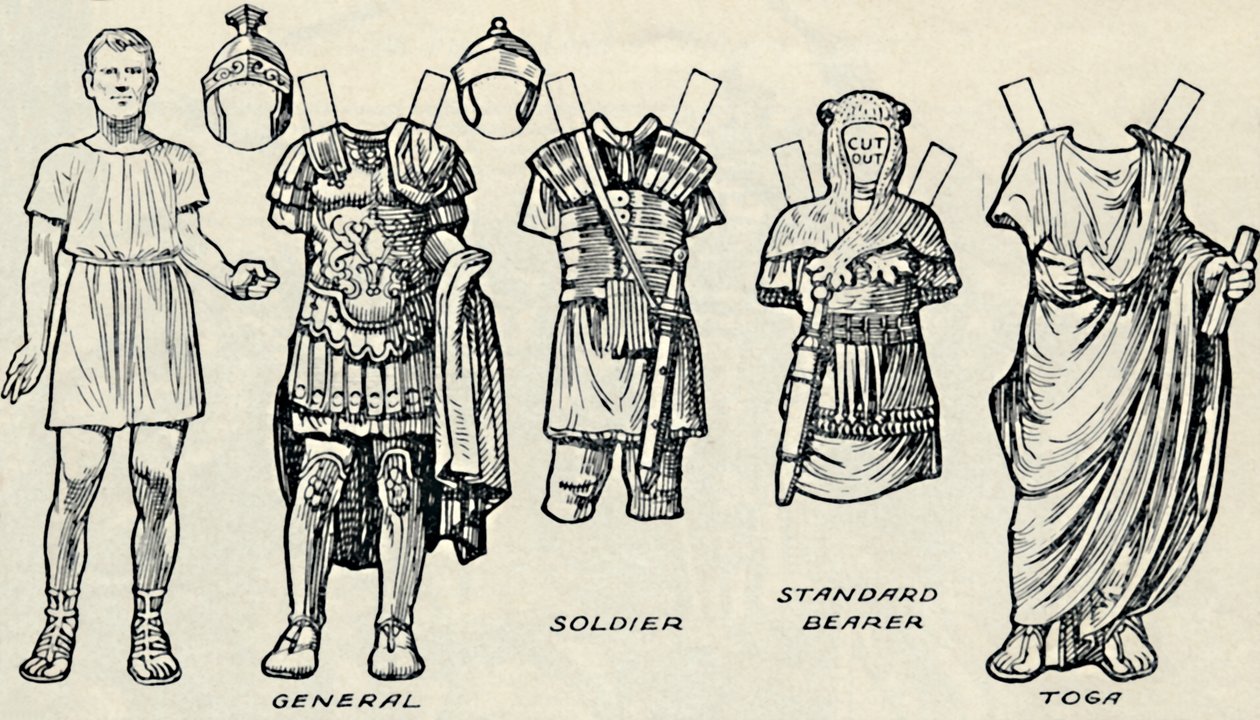 Die Galerie der historischen Kostüme: Was die Briten und Römer trugen, ca. 1934 von Unbekannt