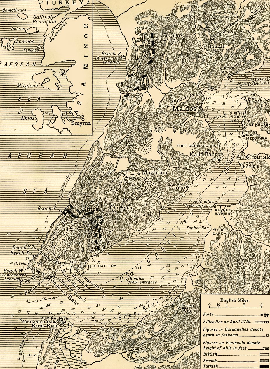 Die Gallipoli-Kampagne, Erster Weltkrieg, 1915 von Unbekannt