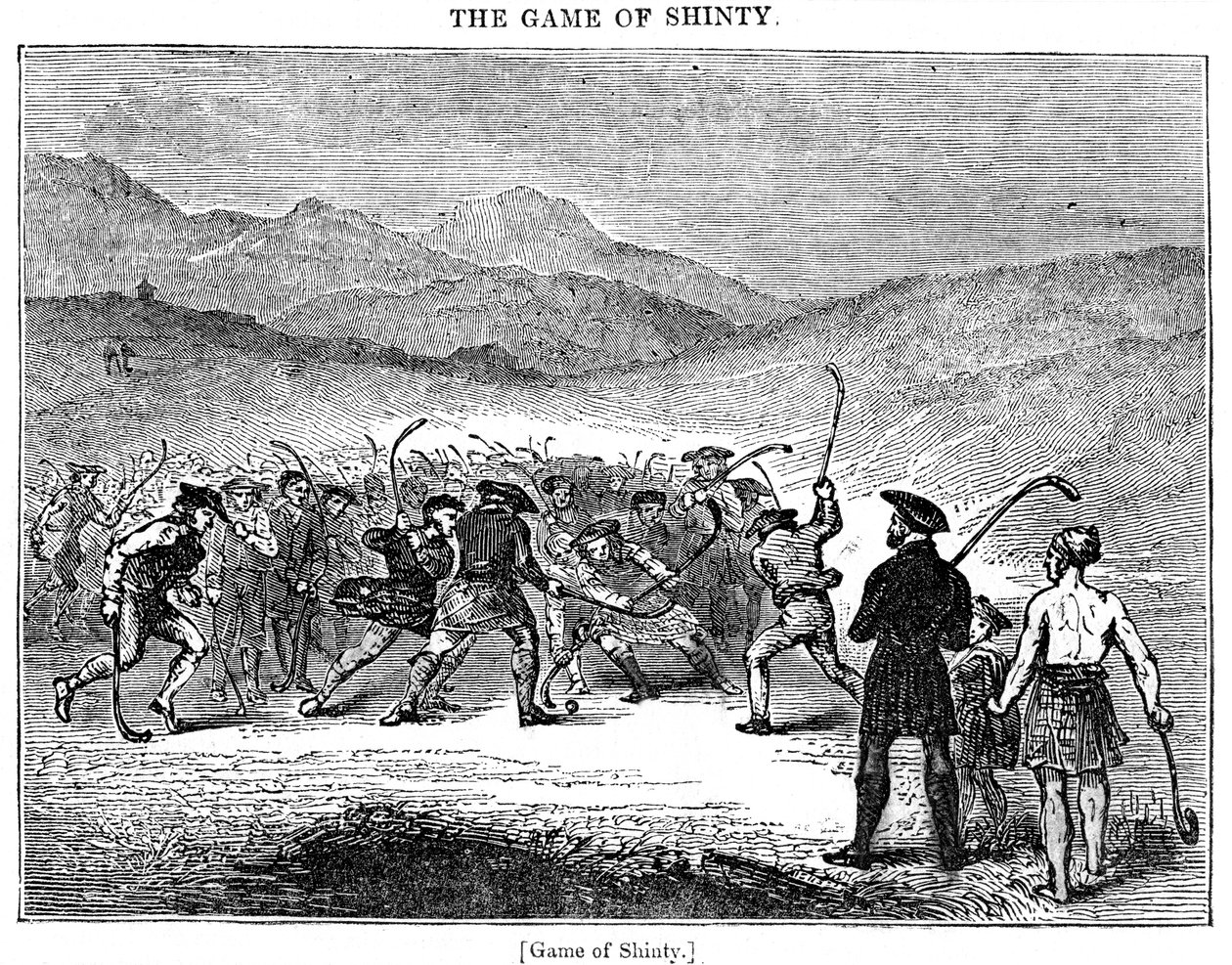 Das Spiel Shinty, 18. oder 19. Jahrhundert von Unbekannt