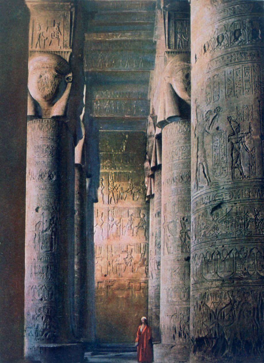 Die große Halle, Tempel der Hathor, Dendera, Ägypten, 20. Jahrhundert von Unbekannt