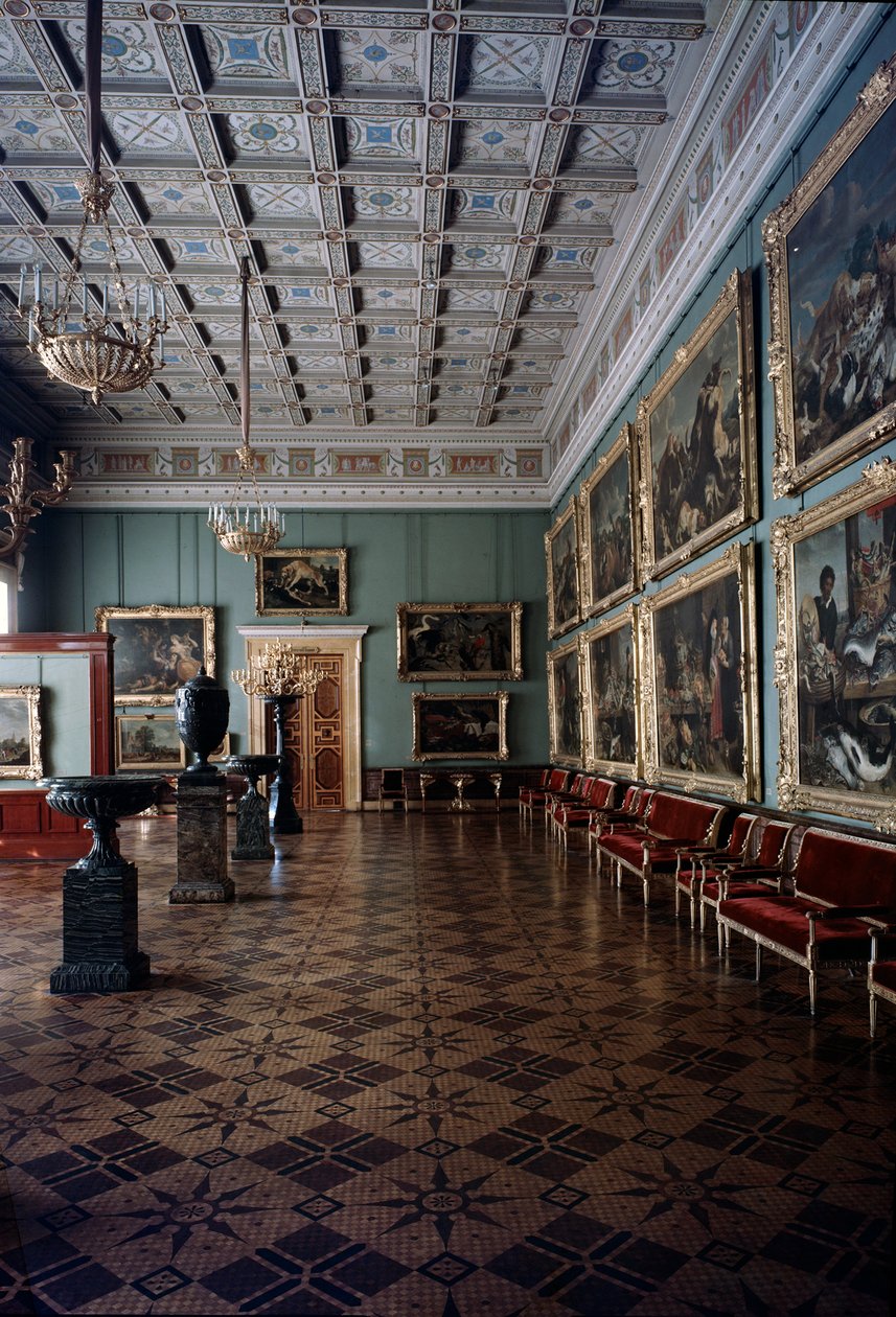 Die Halle der flämischen Gemälde in der Eremitage, 20. Jahrhundert von Unbekannt
