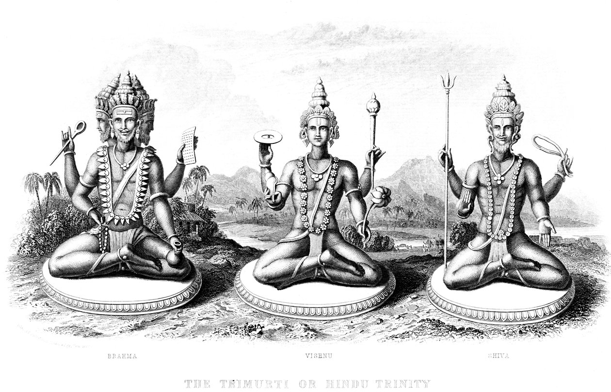Die Hindu-Trinität, ca. 1800 von Unbekannt