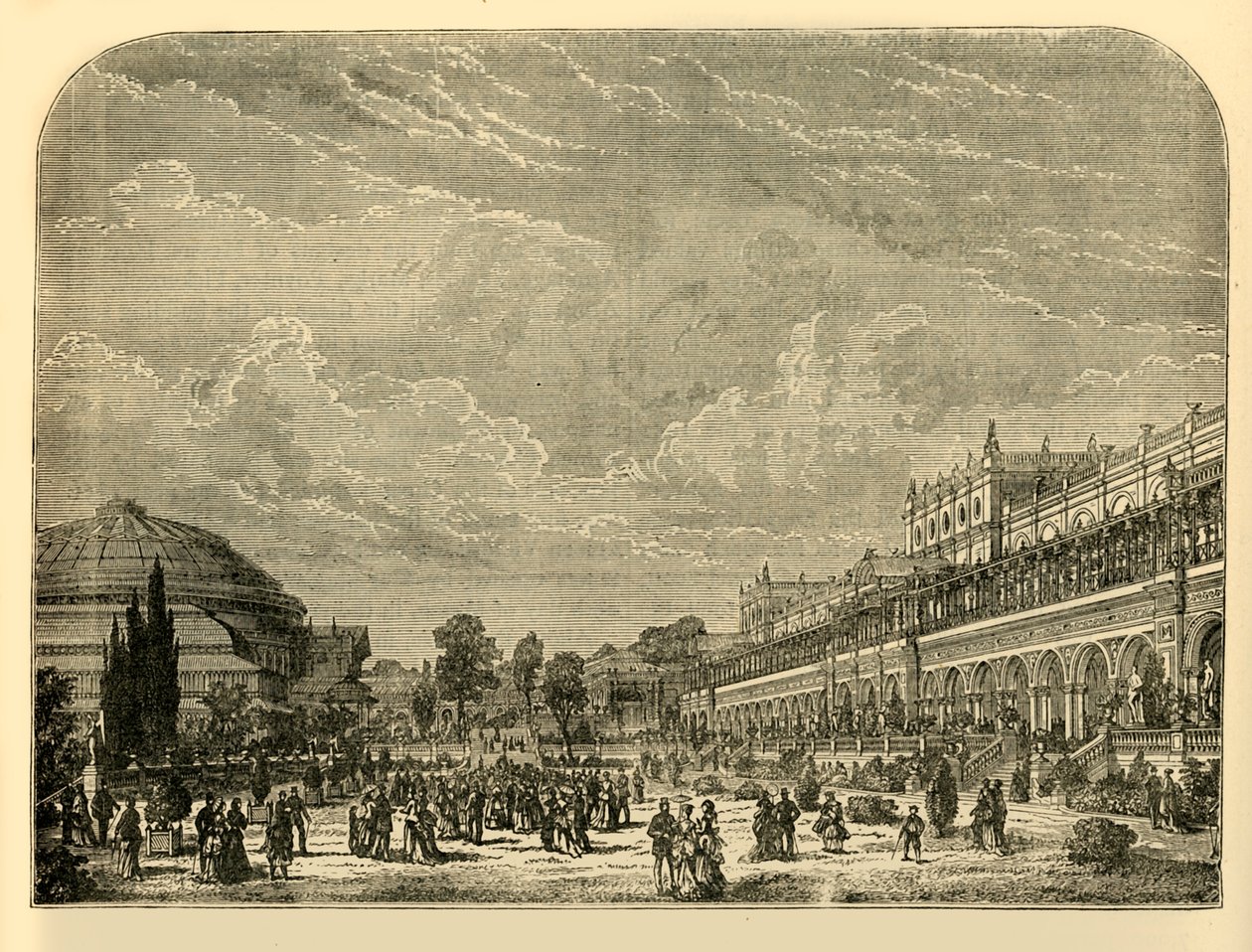 Der Gartenbau und das Ausstellungsgebäude, ca. 1876 von Unbekannt