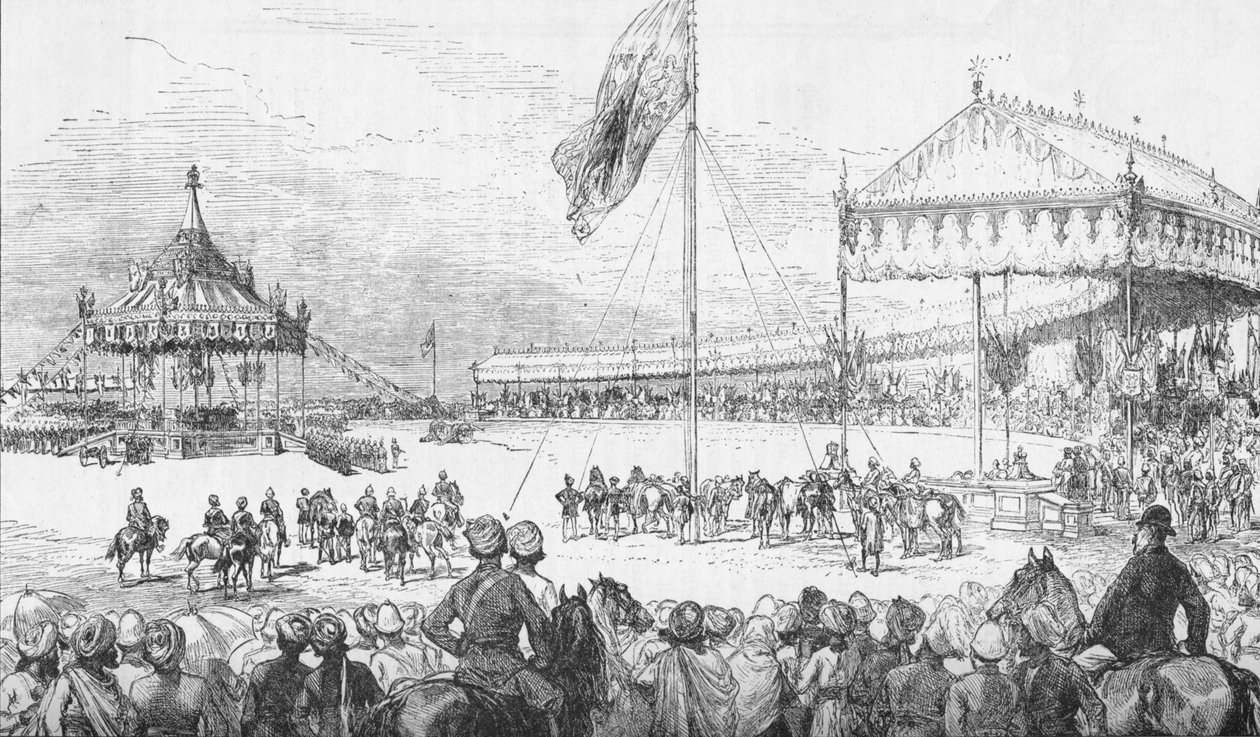 Das Kaiserliche Durbar in Delhi, Indien, am 1. Januar 1877 von Unbekannt