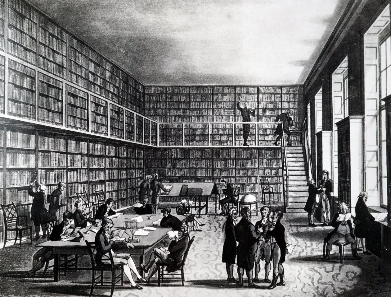 Die Bibliothek der Royal Institution, Albemarle Street von Unbekannt