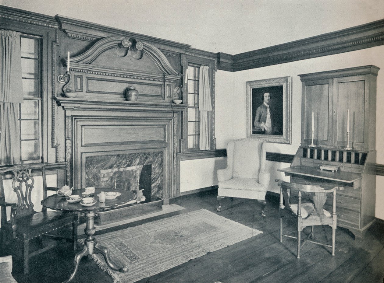 Das Wohnzimmer des Francis Corbin Hauses in Edenton, erbaut 1758 von Unbekannt