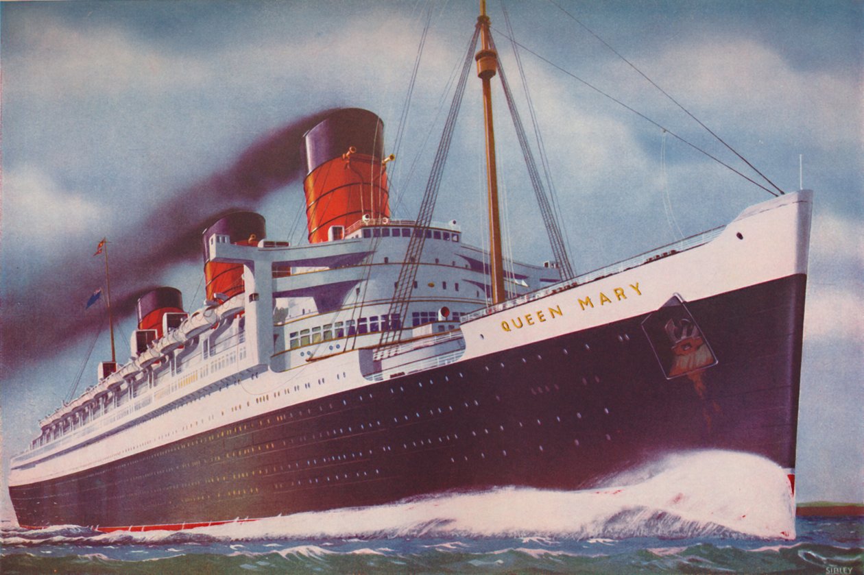 Der mächtige Atlantik-Rekordbrecher, die Queen Mary, 1937 von Unbekannt