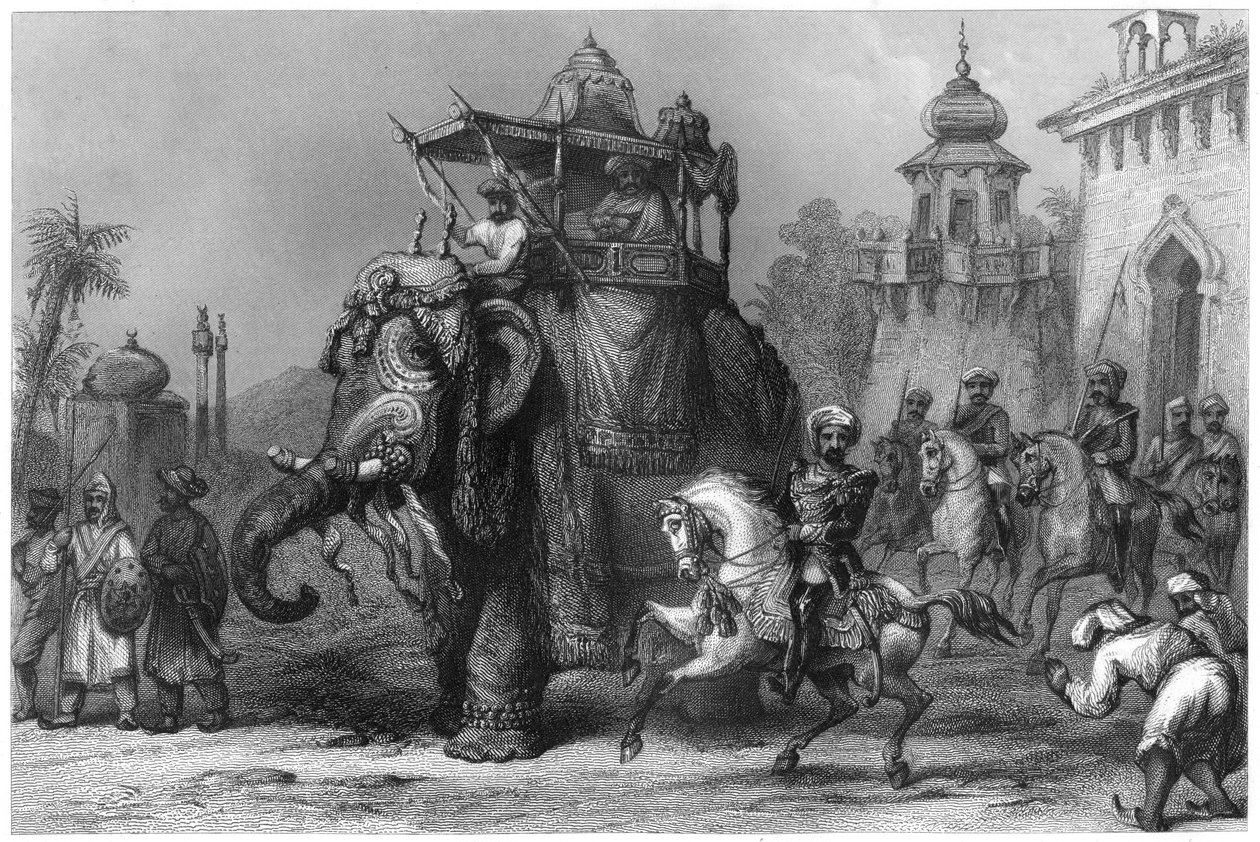 Der Nana Sahib mit seiner Eskorte, ca. 1860 von Unbekannt