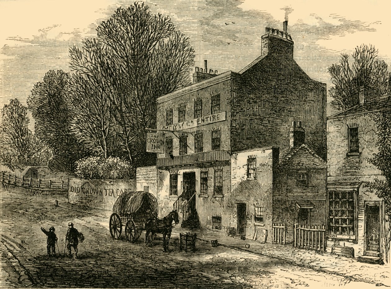 Das alte Crown Inn, Highgate von Unbekannt