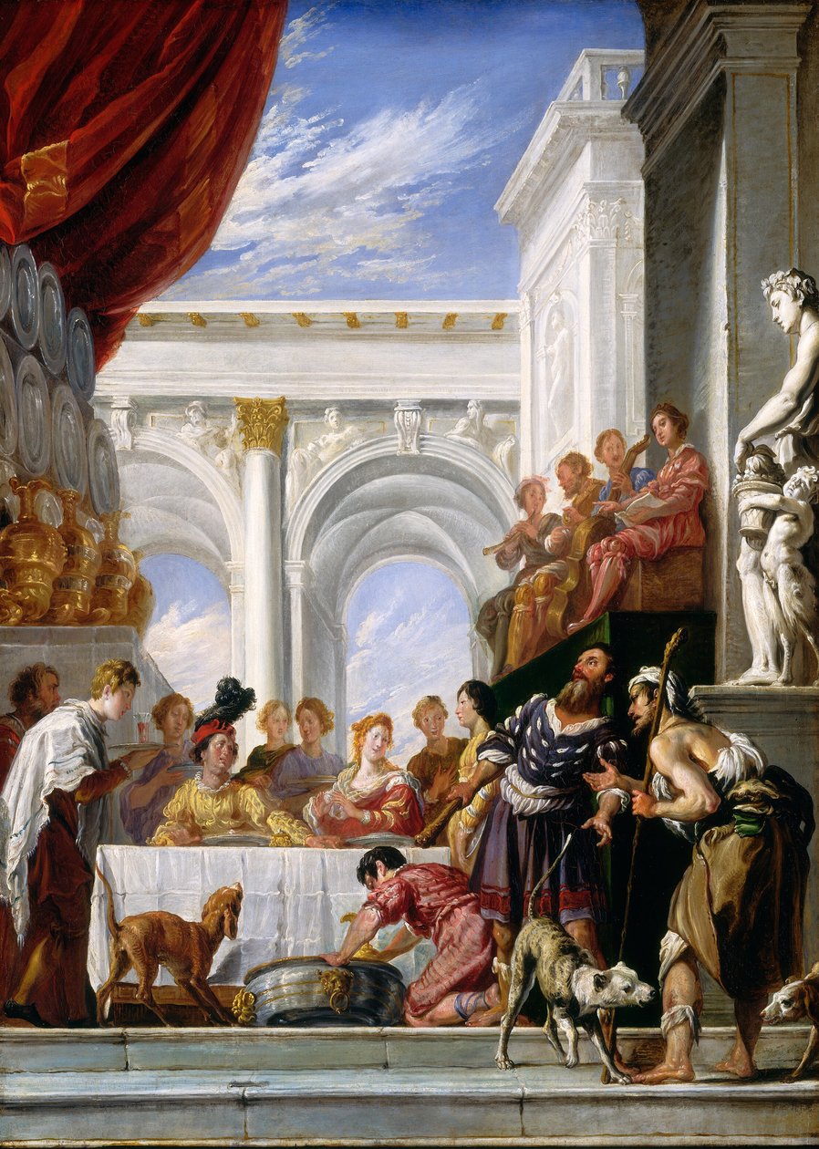 Das Gleichnis von Lazarus und dem reichen Mann, 1618-1628 von Unbekannt