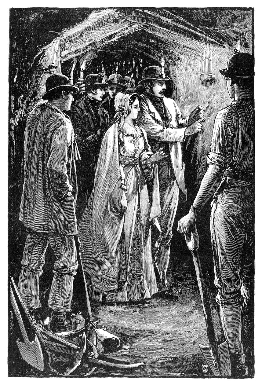 Die Königin besucht eine kornische Eisenmine, um 1840er Jahre, 1900 von Unbekannt