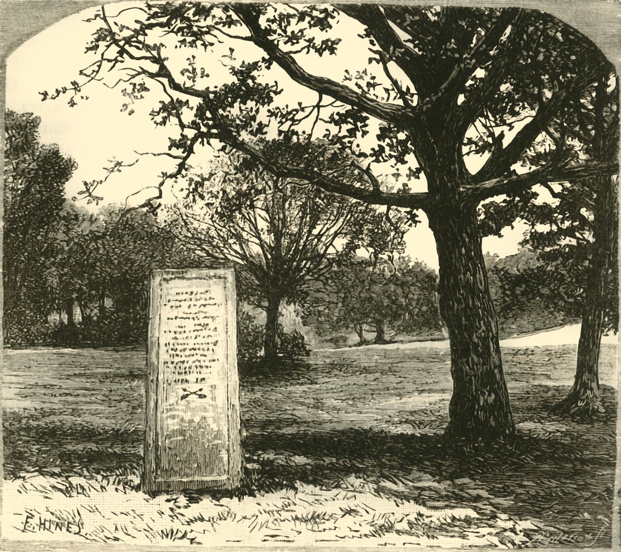 Der Rufus-Stein im New Forest, 1890 von Unbekannt