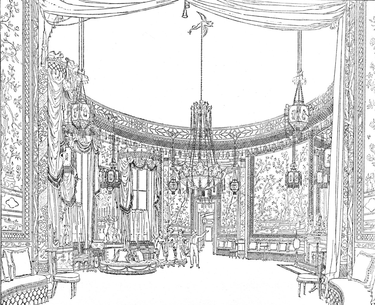Der Salon, um 1820. Aus Nashs Illustrationen von Unbekannt