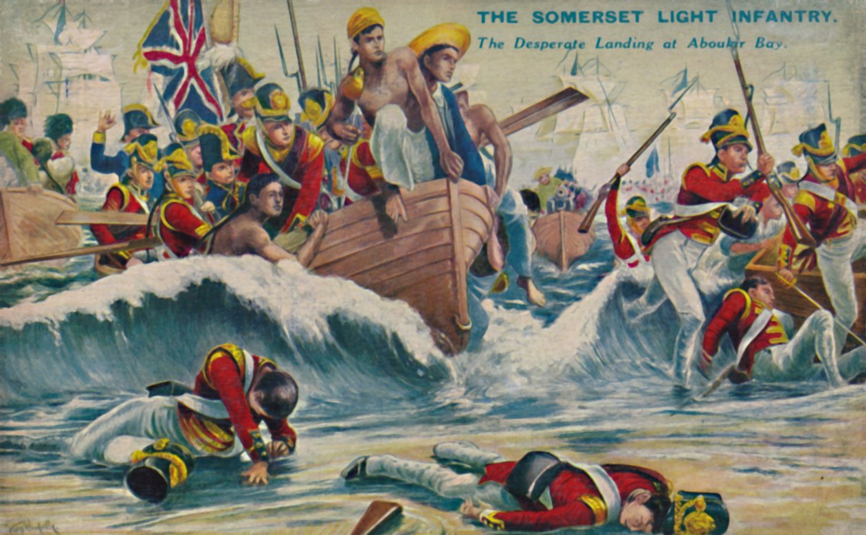 Die Somerset Light Infantry. Die verzweifelte Landung in der Aboukir-Bucht, 1801, 1939 von Unbekannt