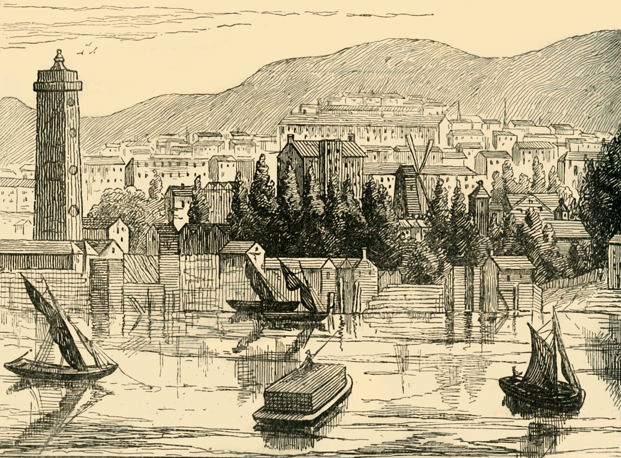 Die Südseite der Themse, aufgenommen von der Adelphi-Terrasse, 1770, um 1878 von Unbekannt
