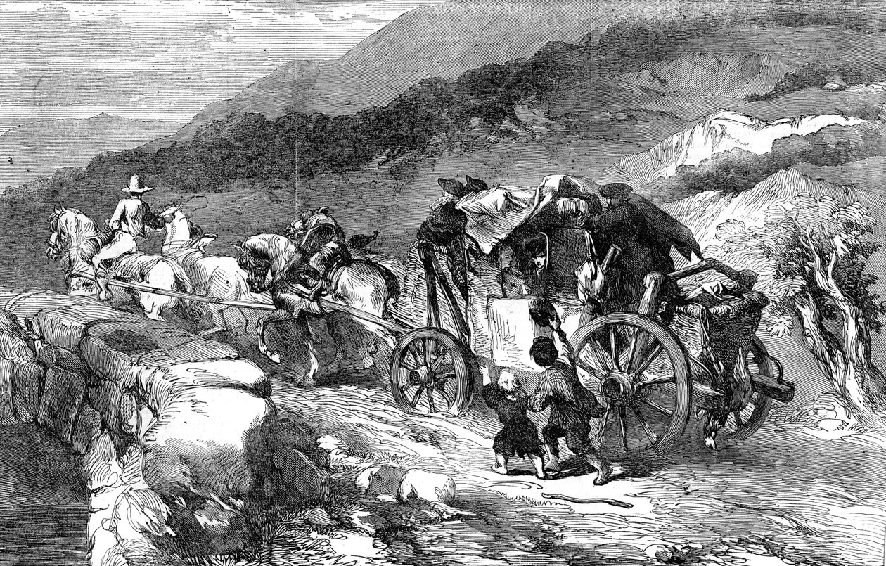 Die Postkutsche des letzten Jahrhunderts, 1855 von Unbekannt