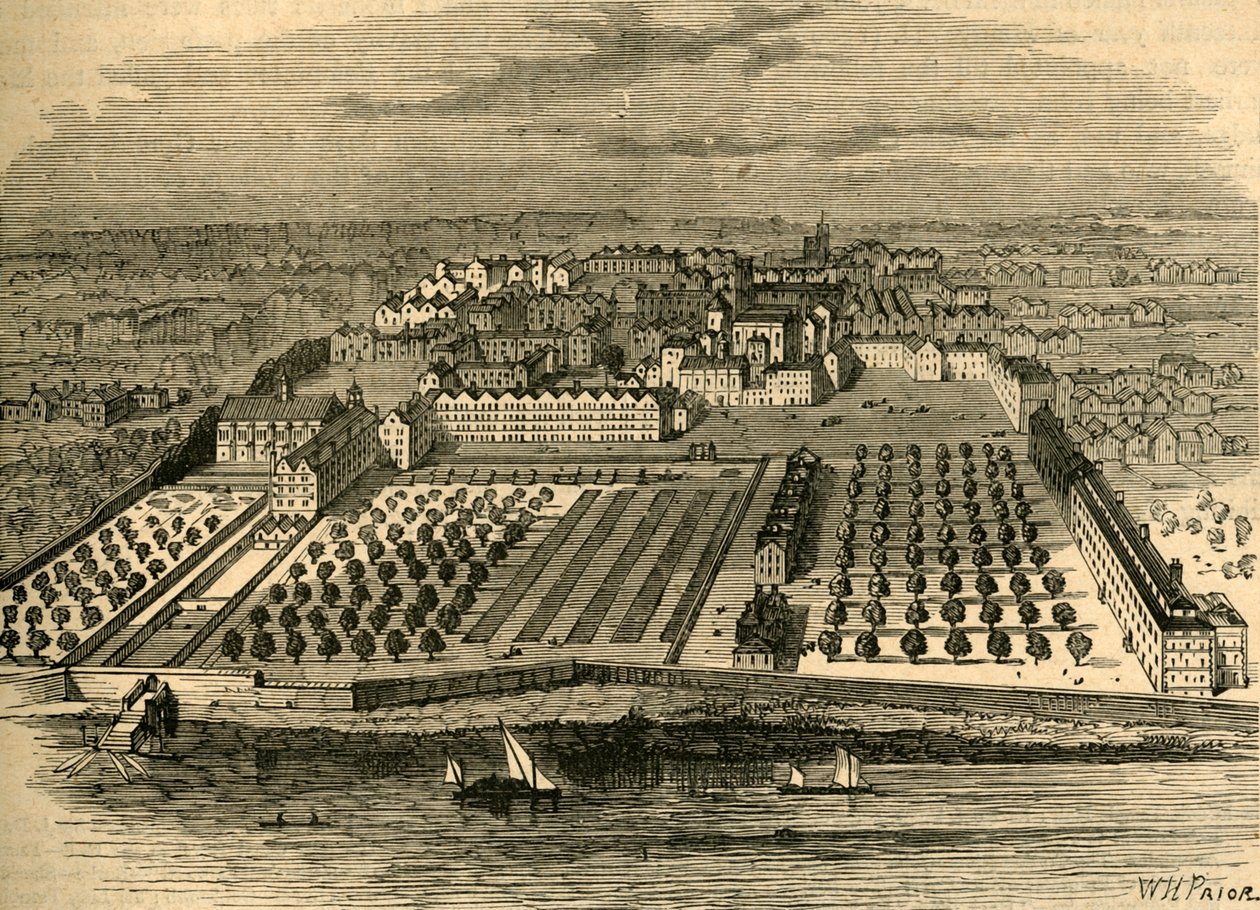 Der Tempel im Jahr 1671. Aus einer alten Vogelperspektive im Inneren Tempel, 1897 von Unbekannt