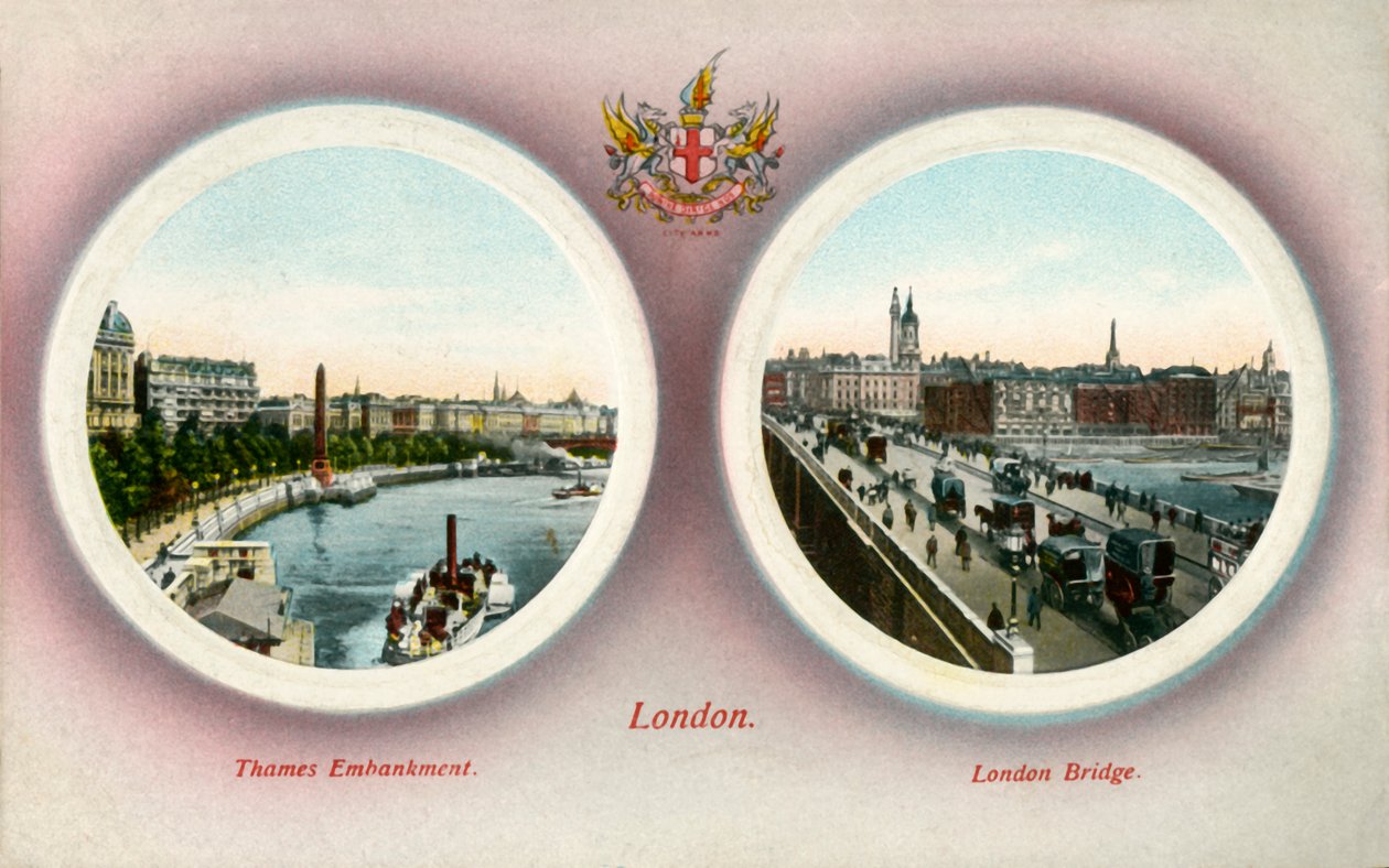 Die Themse-Uferpromenade und die London Bridge, London, 1909 von Unbekannt