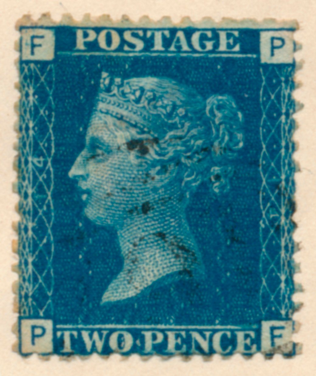 Die Zwei-Penny-Blau oder Die Zwei-Pence-Blau Briefmarke, 1840er Jahre von Unbekannt