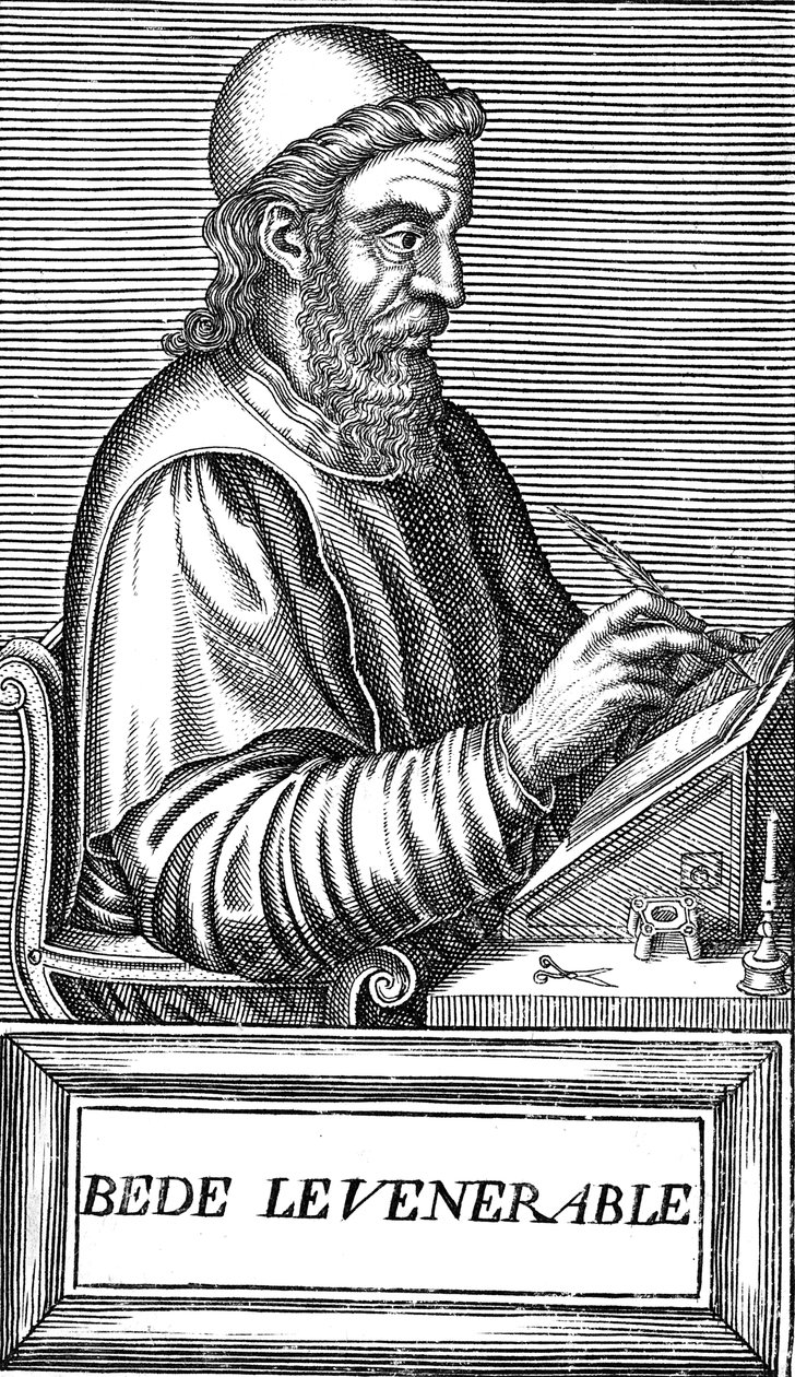 Der ehrwürdige Beda ca. 673-735, angelsächsischer Theologe, Gelehrter und Historiker, ca. 1584 von Unbekannt