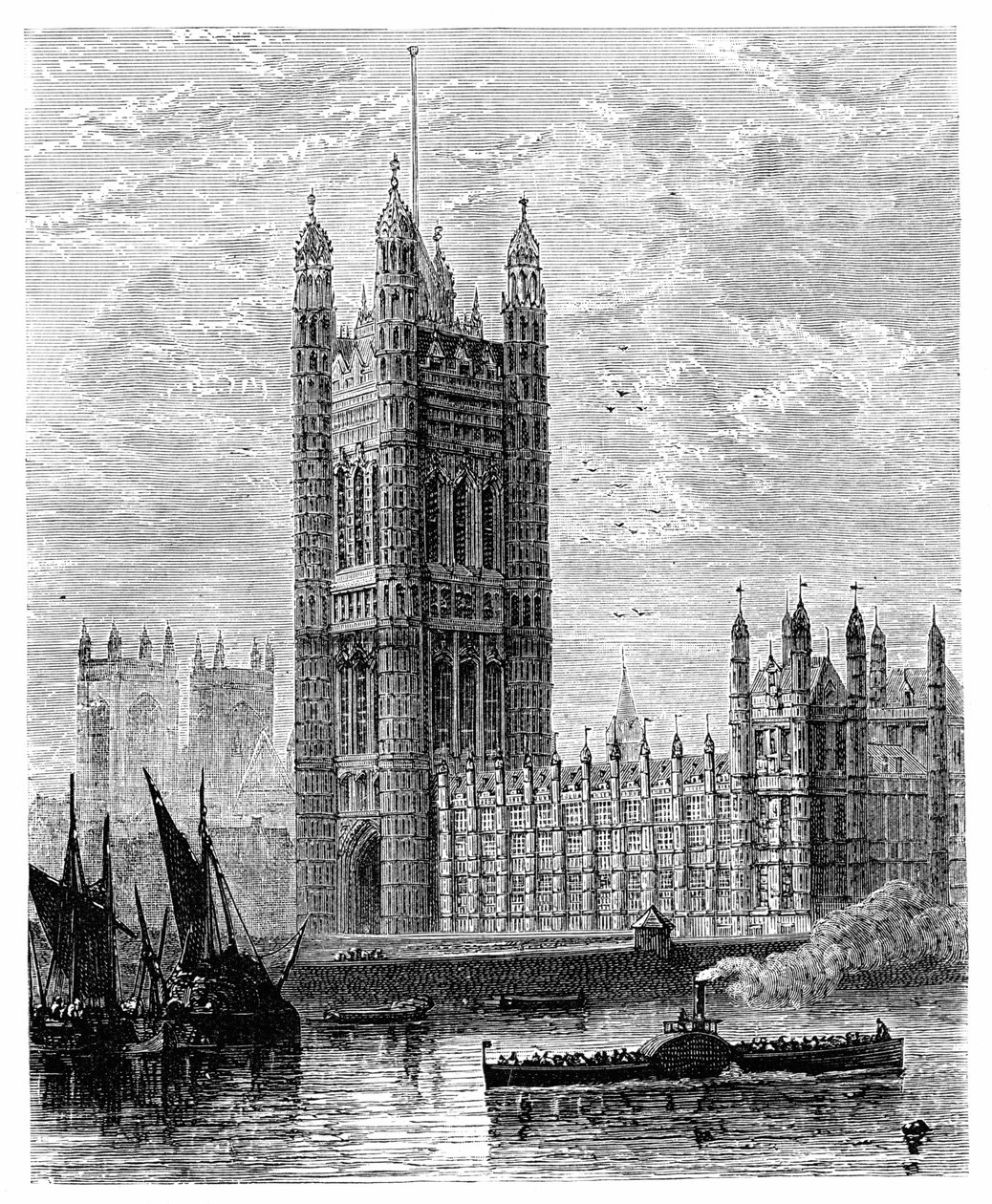 Der Victoria Tower und die Houses of Parliament, London, 1900 von Unbekannt