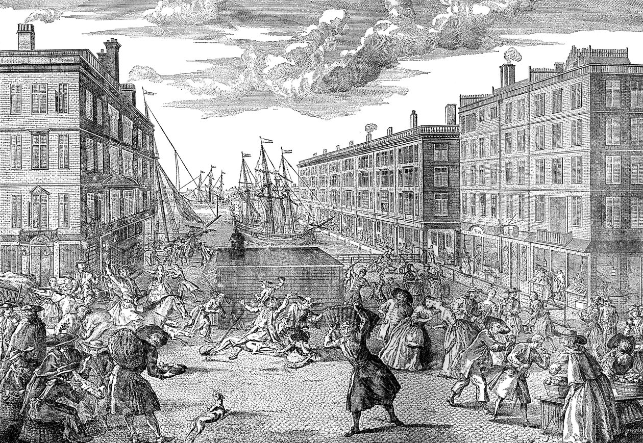 Die Aussicht und die Launen von Billingsgate, 1736 von Unbekannt
