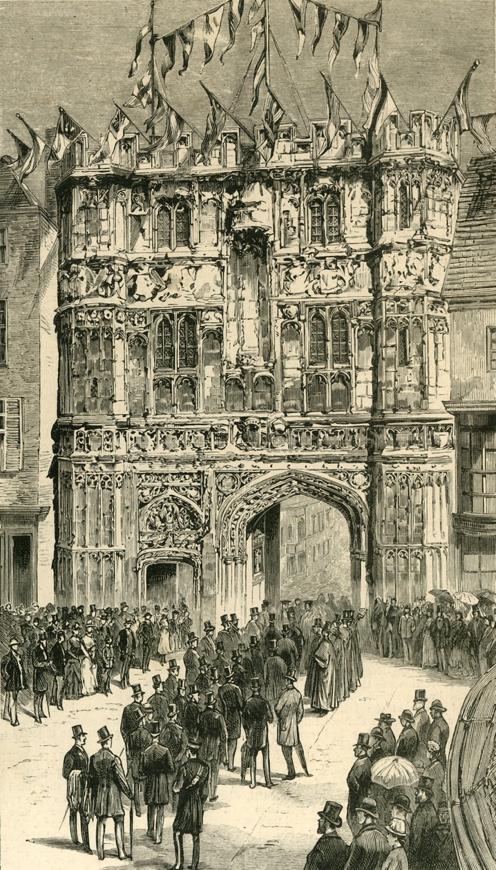 Die Besucher werden dem Dekan vorgestellt: Koloniale und indische Besucher in Canterbury, 1886 von Unbekannt