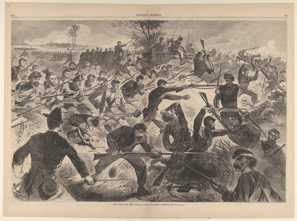 Der Krieg für die Union, 1862 - Ein Bajonettangriff Harpers Weekly, Vol. VII, 12. Juli 1862 von Unbekannt