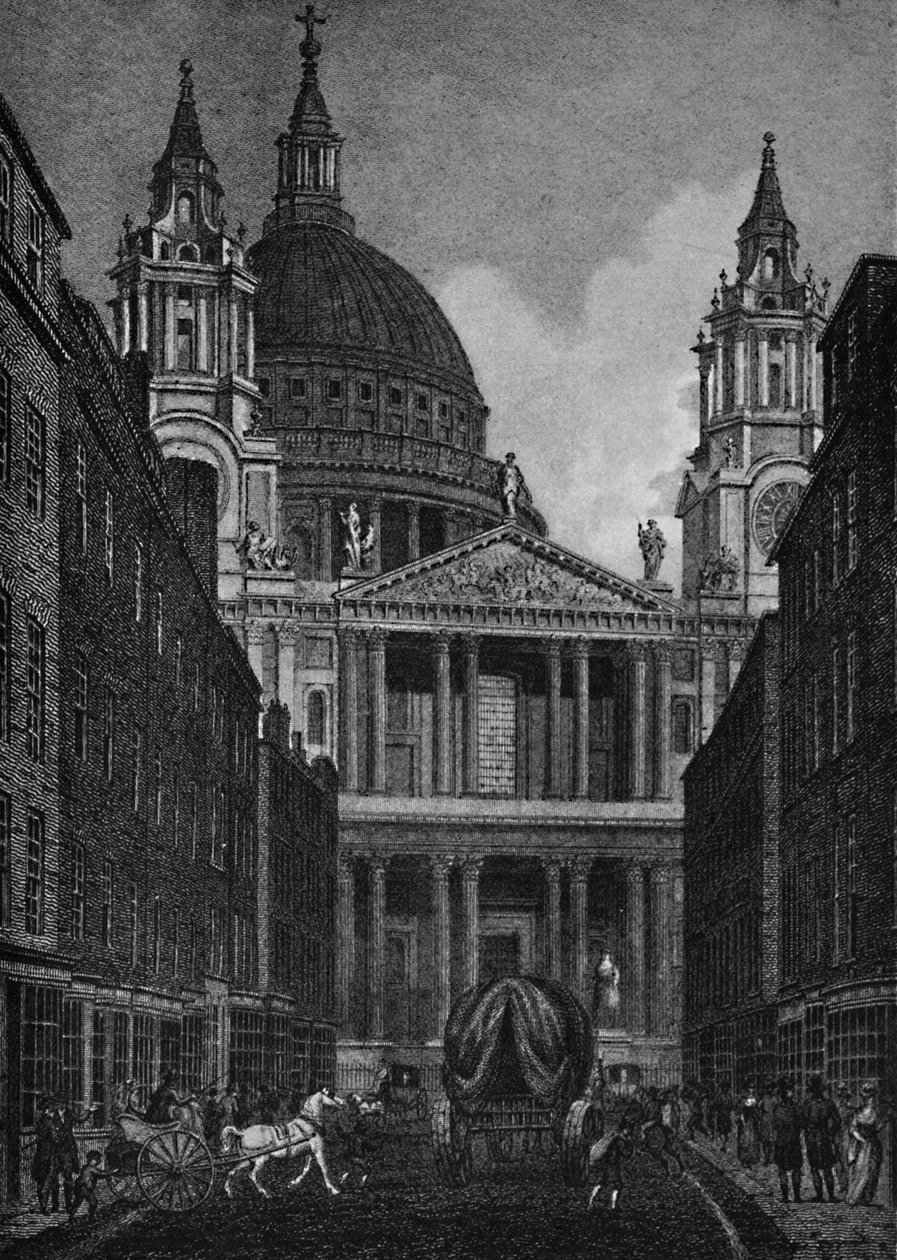 Das Westende der St. Pauls Kathedrale von der Ludgate Street Ludgate Hill, 1907 von Unbekannt