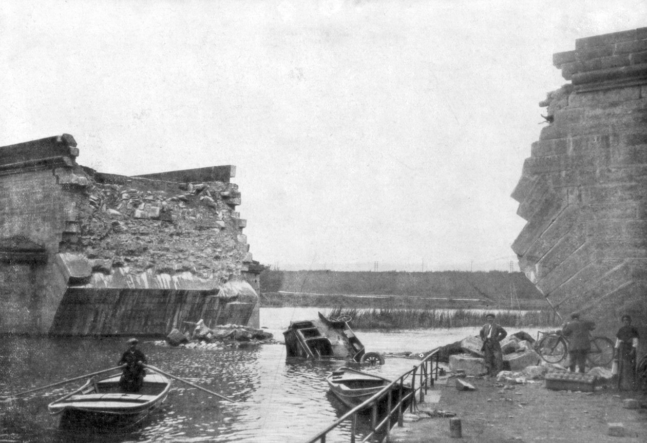 Die Brücke bei Trilport, Erste Schlacht an der Marne, Frankreich, 5.-12. September 1914 von Unbekannt