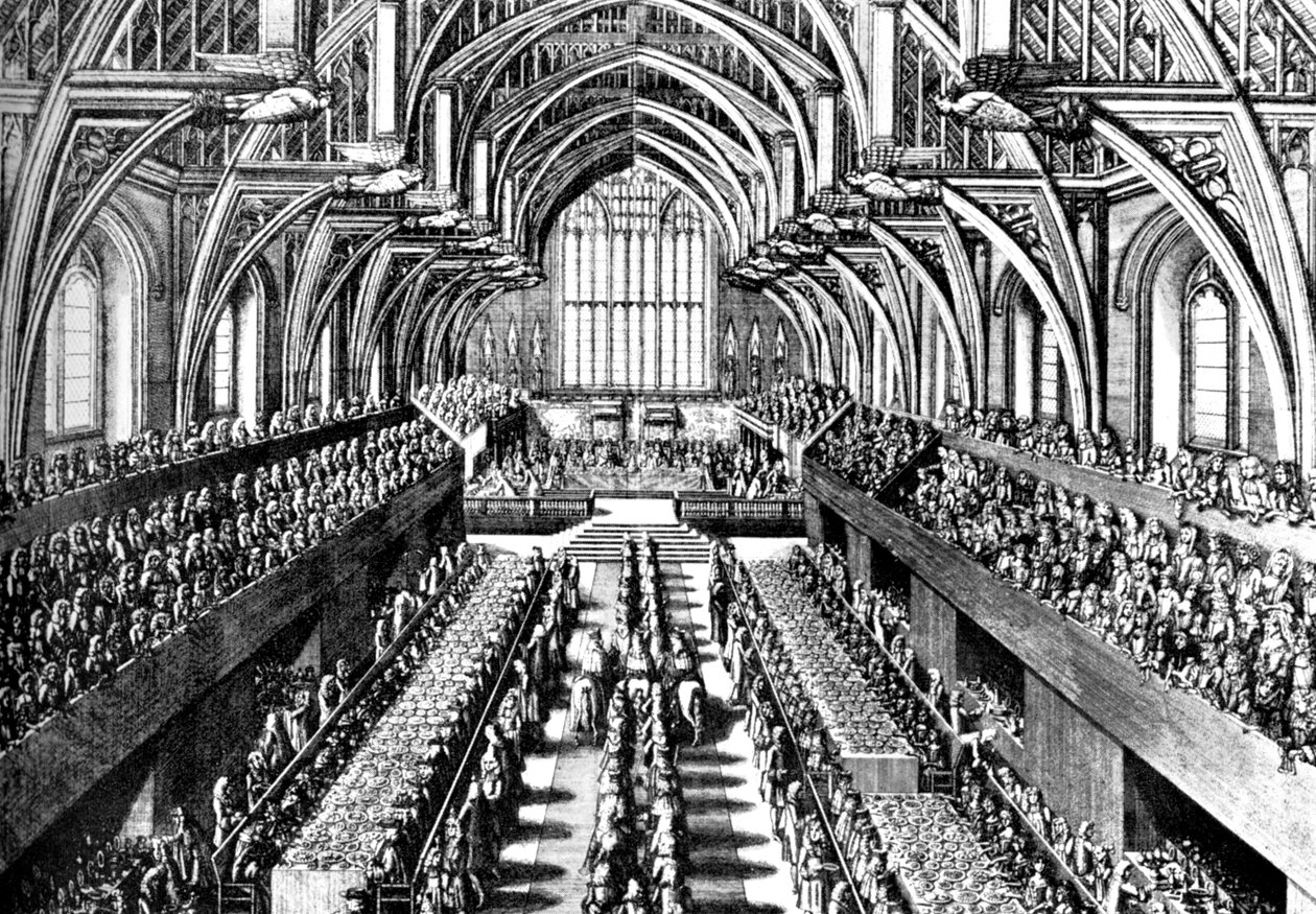 Krönungszeremonie von James II in der Westminster Hall, London, 1685 ca. 1905 von Unbekannt
