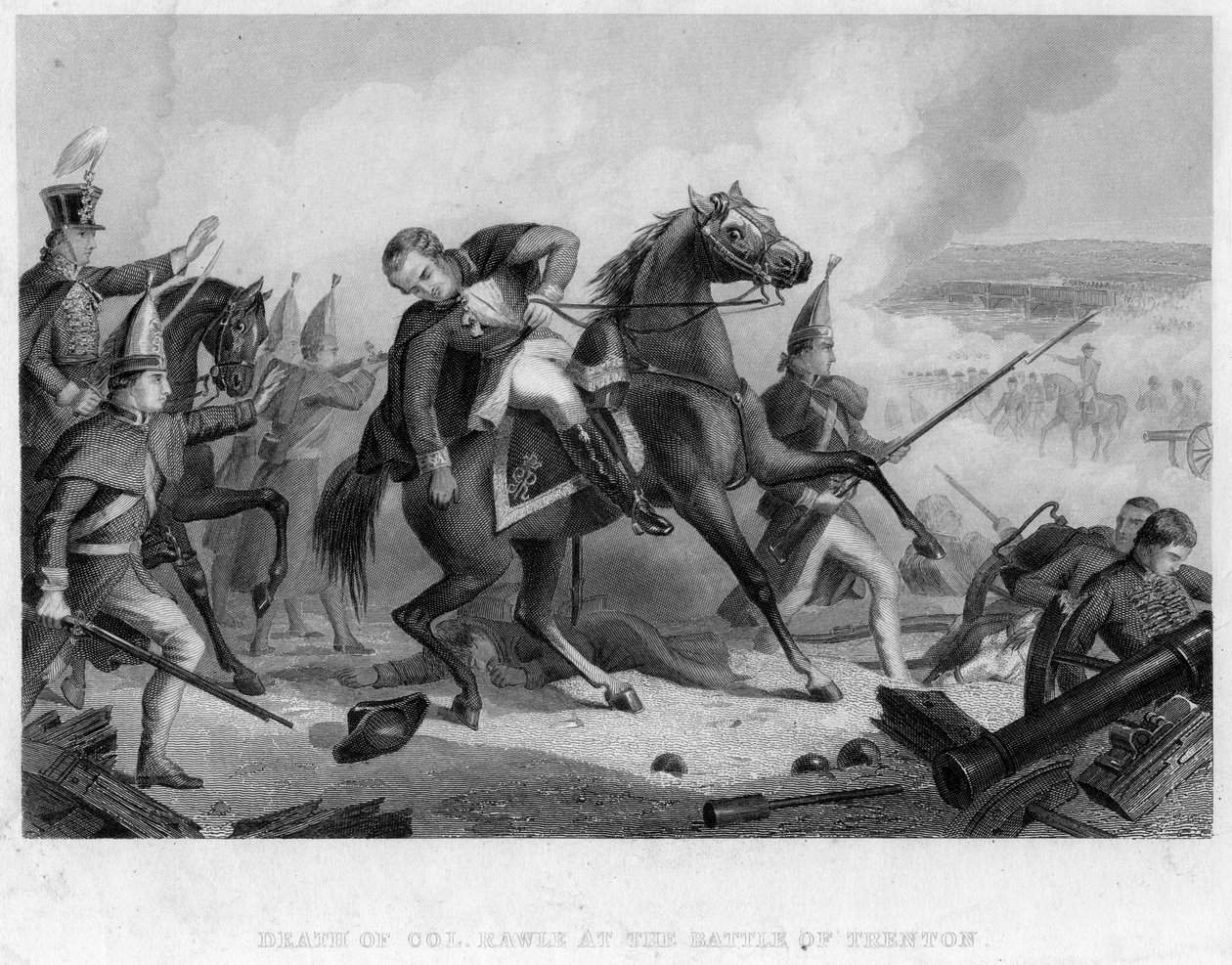 Der Tod von Oberst Rawle in der Schlacht von Trenton, 1776 von Unbekannt